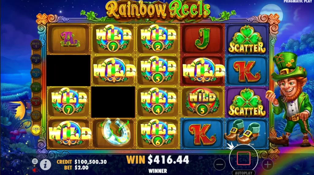Fitur Wild Slot Online Rainbow Reels