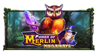 Logo Game Slot Online Power of Merlin