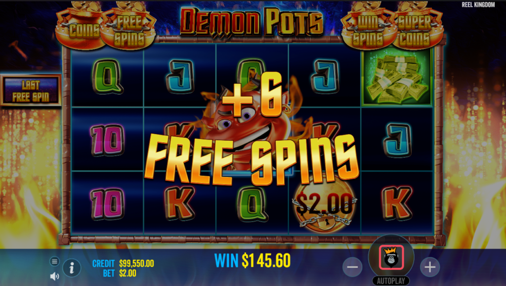 Tambahan Free Spins Slot Online Demon Pots